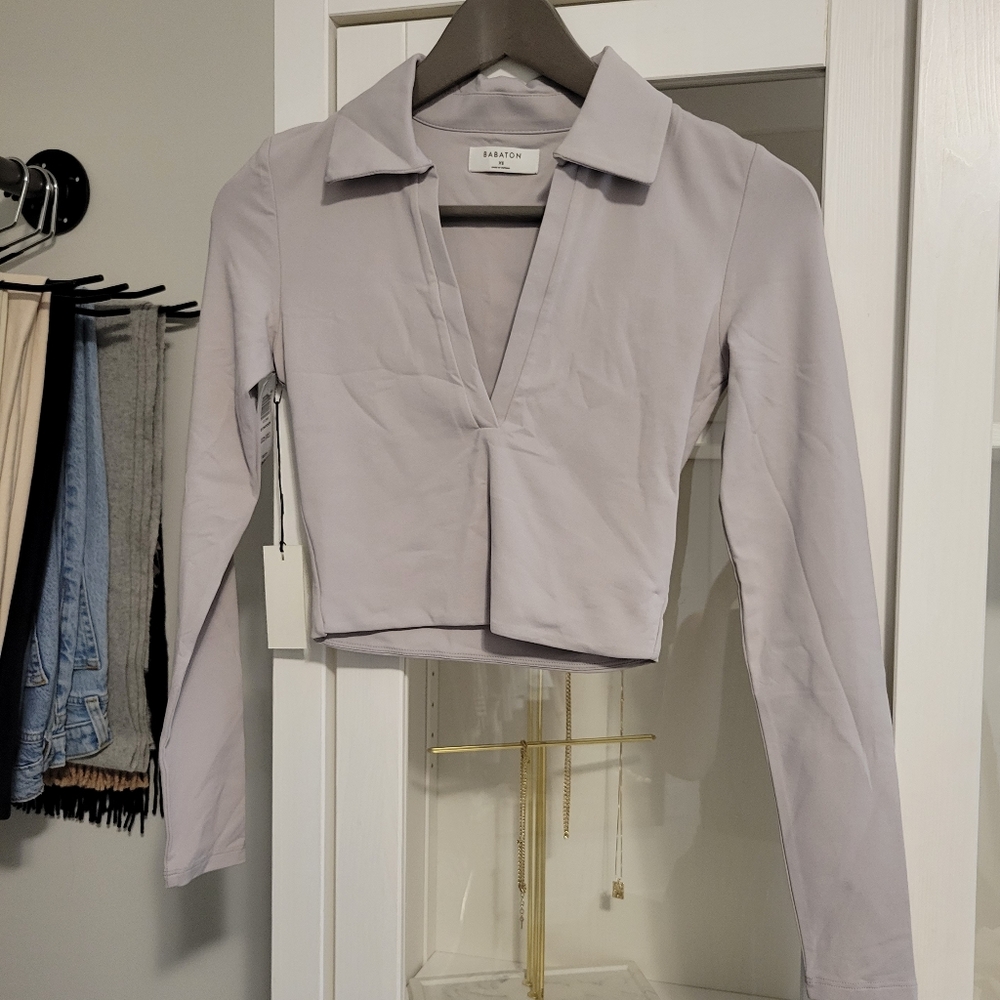 Babaton aritzia contour polo long sleeve